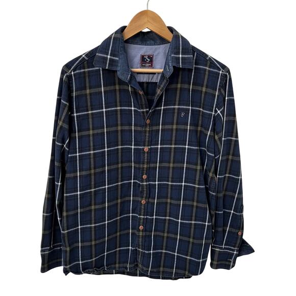 Franco Ferraro Piemonte slim button down flannel shirt 100 small medium - Picture 1 of 9